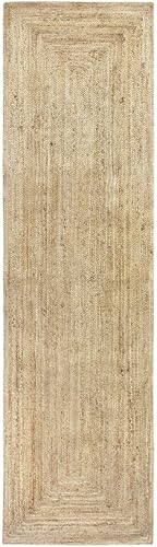 HAMID Jute Alhambra natural colour rug – 100% jute fibre (80 x 300 cm).