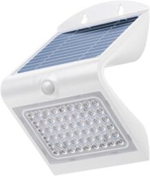 Goobay 4W IP65 4000K Neutral White 4000K LED Solar Wall Light with Rechargeable Battery - PIR Sensor, 2 Lighting Modes 500lm, White 77441