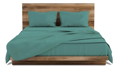 GEMITEX Bed Set Made in Italy in 100% Cotton, Plain Colour, Double Size, Cotton Line, Brass Colour, with Anti-Pilling and Hypoallergenic Treatment