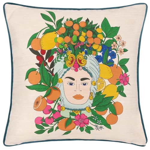 furn. Taormina Floral Piped Polyester Filled Cushion