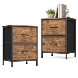 SONGMICS Bedside Table with 2 Drawers