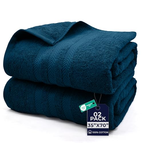 Dan River 100% Cotton Bath Sheets Set Pk 2-Ultra Soft Large Bath Sheets-100% Cotton Blue Opal Bath Sheet Set-Highly Absorbent Daily Usage -Ideal for Pool Home Gym Spa Hotel-Bath Sheet Set 35 x 70