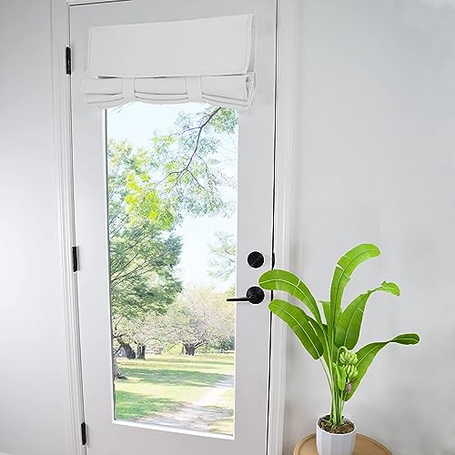 WdFour French Door Curtain - Blackout Thermal Insulated Door & Window Cover for Front/Side Doors - Noise Reducing & Energy Saving - Greyish White, 34x80 Inches, 1 Panel