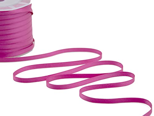 Furlanis - Double Satin Ribbon, Decoration, Gift, Christmas Packing, Wedding, Party, Made in Italy - Fuchsia Peony, 6 mm x 25 m