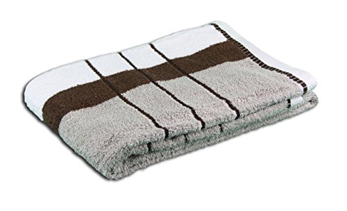 G??zze - Beach Towel, 100% Baumwolle, Berlin, Striped, 70 x 140 cm - Taupe/Chocolate