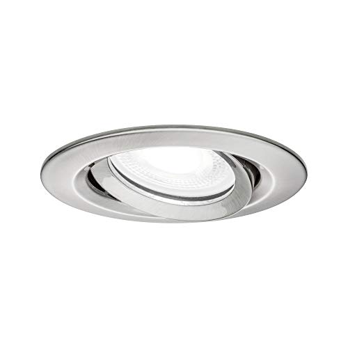 Paulmann 93671 Nova Plus LED recessed luminaire rnd Swivel incl. 6W IP65 dim recessed Spotlight Brushed Iron spot alu. zinc recessed lamp 4000K GU10