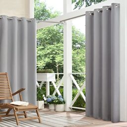 Eclipse Bradford Versatile Blackout Waterproof Grommet Window Curtain for Indoor or Outdoor (1 Panel), 52 in x 84 in, Red