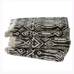 SKL Home Nador 2 Bath, 2 Hand Towel Set, Black