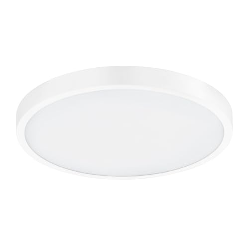 Eglo Access LED Ceiling Light Fueva-A, 1-Flame wall lamp, Surface Light in White Aluminium and Plastic, Remote Control, Colour Temp Change (Warm, Neutral, Cold), dimmable, Ø 22.5 cm