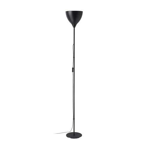 Eglo Floor lamp Vilastrosi-E, floorlamp for Living Room, uplighter for indirect Lighting, Standing Light Made o Black Metal and Plastic, E27 Socket, h 165 cm