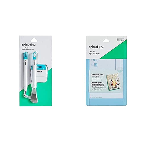 Cricut 2007994 Joy Starter Tool Set, White & 2007968 Card Mat, Blue, Joy