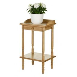 Premier Housewares Rubberwood Rectangle Telephone Table with Drawer, 62 x 36 x 29 cm, Marrón, Marrón