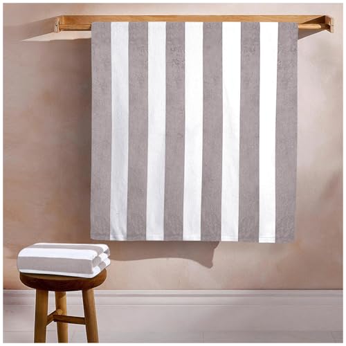 GC GAVENO CAVAILIA Microfiber Beach Towel Large - Super Absorbent Sand Free Beach Towels - Extra Large Beach Towel for Adults (100x200 cm) - Soft, Compact, Lightweight (1 Piece) - Light Grey