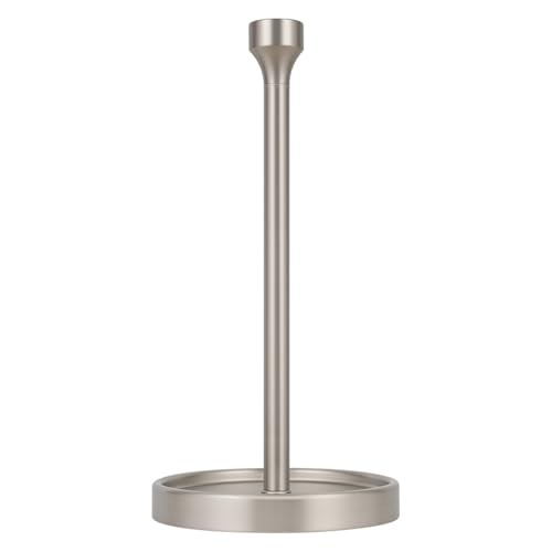 Ivilon Countertop Paper Towel Holder - Modern Bell End Minimalist Design - Color Brushed Nickel