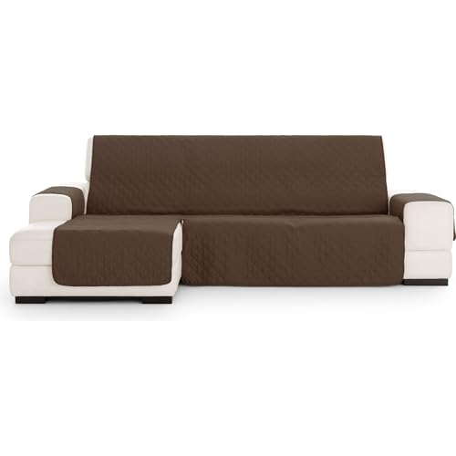 ECOMMERC3 - Chaiselong Normal R&D Quilted Sofa Cover - Brown Chaiselong Sofa Protector Cover with Fit, Comfort and Style