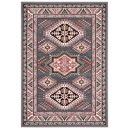 Nouristan Oriental Short Pile Rug Saricha Belutsch, Grey, 120 x 170 cm