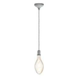 EGLO Pendant Lamp Yorth, Dining Table pendant light, Silver-Antique Steel