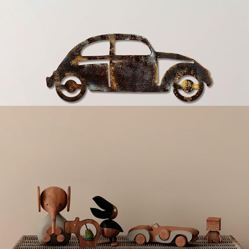 Hand-Painted Decorative Metal Wall Accessory, 50 x 20 x 1.5 cm, 100% Metal, 1.5 mm Thick, Unique Art Piece for Home Decor, Colour Variations May Occur