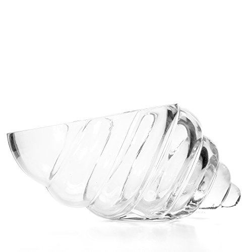 "Hosley's Glass Shell Vase - 8"" Long. Ideal for Spa, Aromatherapy. Floral settings. DIY Craft projects, Votive Candle Gardens"