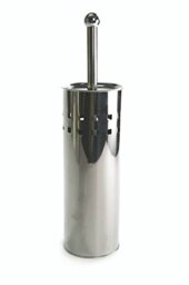 Galileo Casa 2165300 Toilet Brush Holder, Steel, White/Silver, 9.5 x 9.5 x 33.5 cm
