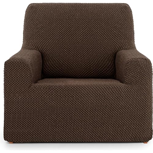 ECOMMERC3 Universal and Versatile 1 Seater Sofa Cover ??? Brown Protective Sofa Cover Easy to Install for Back, Seat and Arms