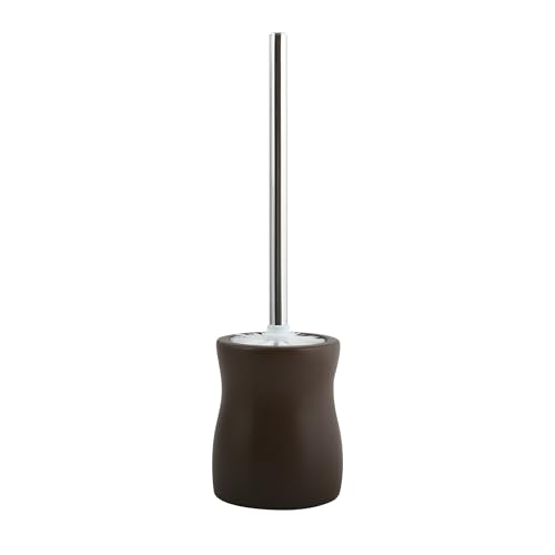 "MSV ""Palma Ceramic Toilet Brush and Holder, Brown"
