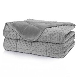 "Huloo Sleep Weighted Blanket Queen 15lbs for Adult(60""×80"",Gray) Breathable Soft Minky Weighted Throw Blanket for All Season,Heavy Blanket with Premium Glass Beads"
