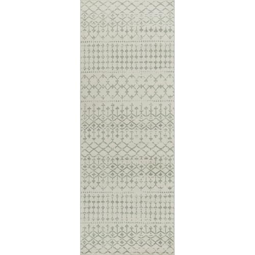 Livabliss Taryn Rieux Geometric Runner 80x220 cm, Hallway & Kitchen, Scandi Boho Pattern, Easy Care, Brown Cream Grey