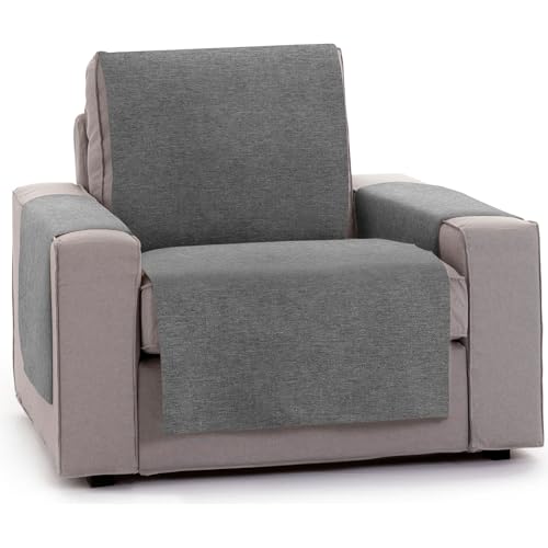 ECOMMERC3 Universal and Versatile 1 Seater Sofa Cover - Anthracite Chair Cover Protector Easy to Install for Back, Seat and Arms