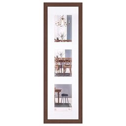 walther Design Picture Frame Dark Oak 3X 10x15 cm Gallery with PassepArtout, Fiorito Wooden Frame EF315VP