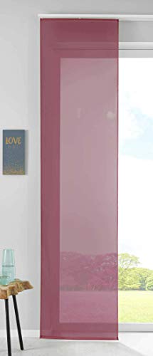 Gardinenbox Set of 1 Sliding Curtain Panel Curtain Voile Complete with Panel Weight Bar 100% Polyester Bordeaux 245 x 60 cm