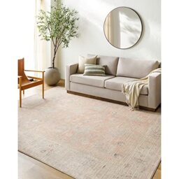 Livabliss x Becki Owens Marlene Vintage Rug - Area Rugs Living Room 157x213 cm, Dining Floor, Kitchen, Traditional Multicoloured Boho Style, Easy Care Pile, Bohemian Large Rug, Pink, Tan, Ivory, Sage