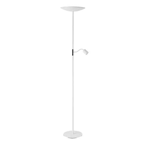 Eglo LED Floor lamp Conivarino, Touch-dimmable floorlamp for Living Room, uplighter with Flexible spot for Reading, Standing Light Made of White Metal, Warm White, 170 cm