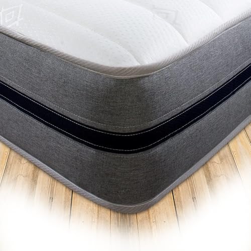 Starlight Beds Serene Sky, Double Memory Foam Mattress. Premium All Foam Mattress, Medium-Firm, 9 Inch Deep (Grey/Blue) (4ft6 x 6ft3)