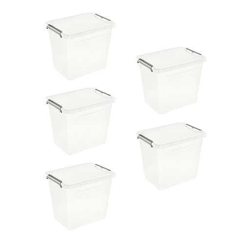 keeeper storage/clip box Lara, 5-piece set, 5 x 3 litres, Modular stackable, Clip lid for closing, Transparent