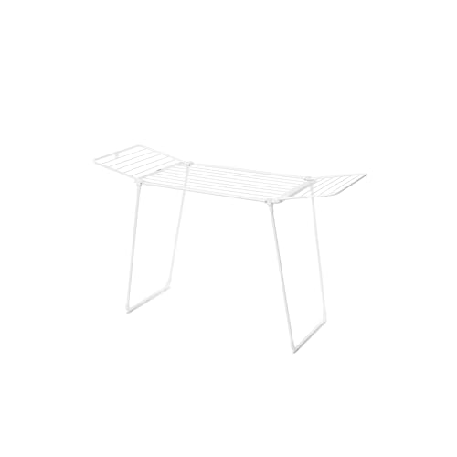 Brabantia HangOn Drying Rack, 18 metres (White), Large Capacity Clothes Drying Rack for Up to One Full Machine Load, Foldable Laundry Stand for Large and Small Items, No Pegs Needed