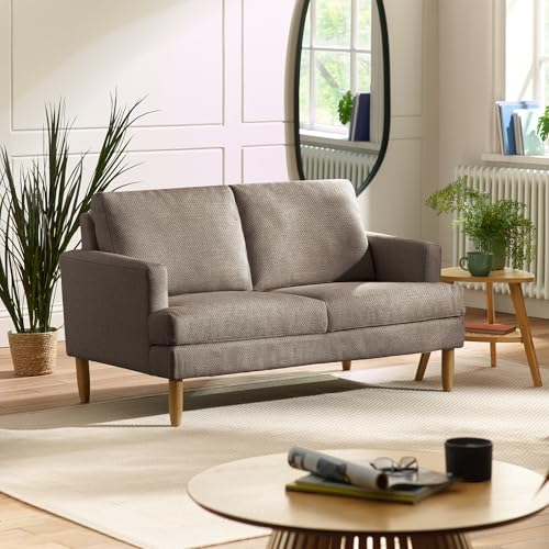Julian Bowen Daisy Sofa, 2 Seater Couch, Compact, Grey - W138 x D79cm