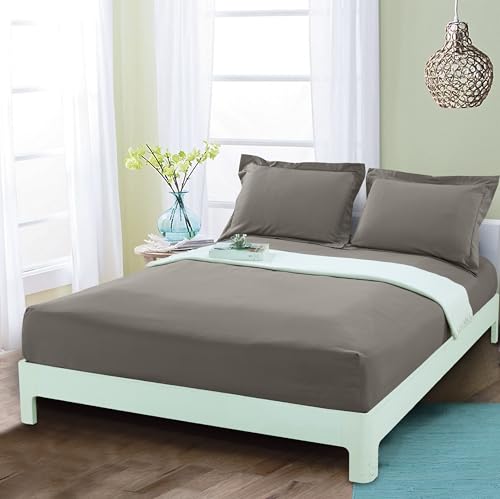Mocassi Twin Fitted Sheet - Deep Pocket Cooling Sheets up to 16 inch - Hotel Luxury 1800 Thread Count - Softest Sheets - Wrinkle Resistant - 1 Single Bottom Fitted Sheet, Twin, Gray