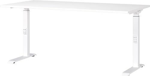 Germania Desk 7911-84, in white, medium height adjustable, 160 x 91 x 80 cm (WxHxD)