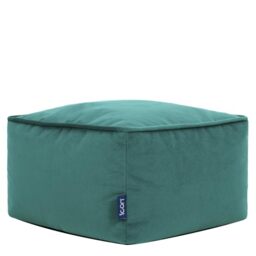 icon Amara Velvet Small Bean Bag Footstool with Filling Included, Teal