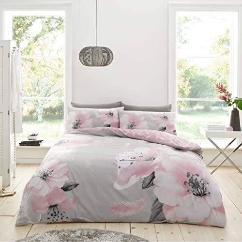 GC GAVENO CAVAILIA Luxury Geometric Duvet cover, Floral Bedding Quilt Set, Polycotton Bed Covers, Pink, King