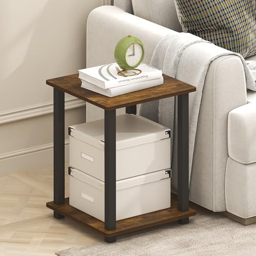 Furinno SIMPLISTIC Side Table Set of 2, End Table, Night Stand, Nightstand, Bedside Table, for Living Room, Bedroom, Amber Oak