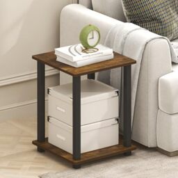 Furinno SIMPLISTIC Side Table Set of 2, Amber Oak