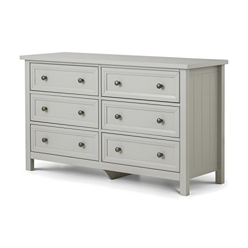 Julian Bowen Maine 6 Drawer Wide Chest - Dove Grey Chests