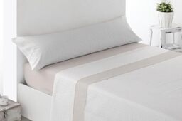 Miracle Home. Turcia Bed Sheet Set, 3-Piece Set, Fitted Sheet, Flat Sheet and Pillowcase, Anti-Peeling, 50% Cotton, 50% Brushed Microfibre, Beige, 90 x 200 cm, 90 cm Bed