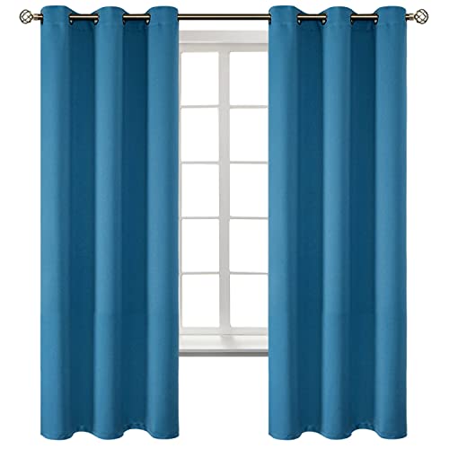 BGment Blackout Curtains - Grommet Thermal Insulated Room Darkening Bedroom and Living Room Curtains, Set of 2 Panels (42 x 63 Inch, Steel Blue)