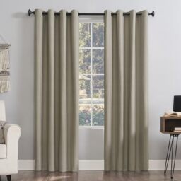 "Sun Zero Columbia 2-Pack Thermal Energy Saving 100% Blackout Grommet Curtain Panel Pair, 50"" x 95"", Stone"