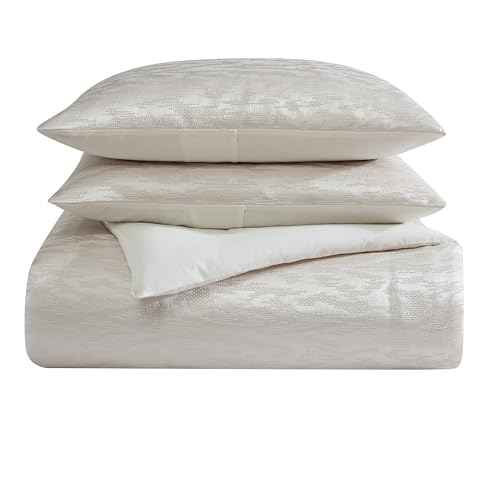 Vera Wang - King Comforter Set, Luxury Bedding with Matching Shams, Designer Home Decor (Illusion Ivory, King)