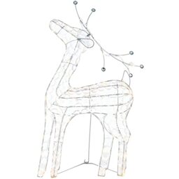 WeRChristmas Pre-Lit 2D Crystal Reindeer Christmas Decoration, 80 Warm White LEDs, Gold, 79 cm
