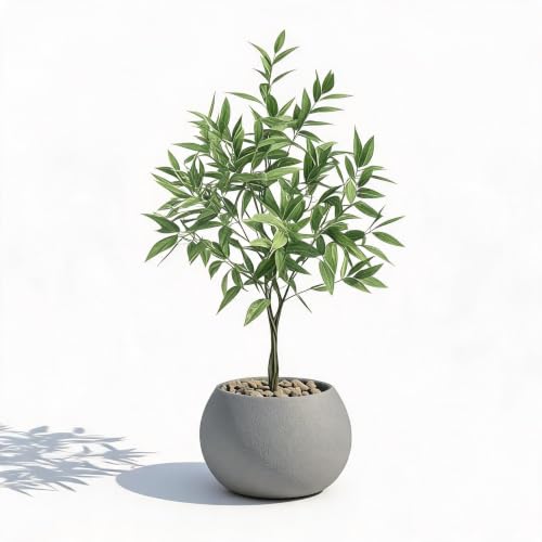 Realistic Eucalyptus Tree Artificial in Pot 120 cm Artificial Plants - With silk leaves, easy to clean, large decorative artificial plant for living room, office, balcony, garden - modern home